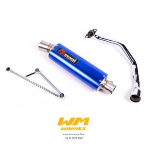 ESCAPE DEPORTIVO UNIVERSAL MOTO TRABAJO Y PISTA DT AZUL