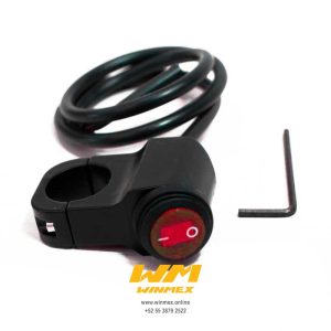 BOTON CORTA CORRIENTE NEGRO-ROJO UNIVERSAL