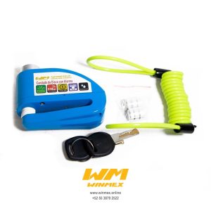 CANDADO DE DISCO CON ALARMA CON CABLE AZUL