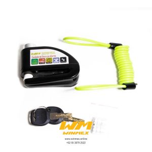 CANDADO DE DISCO CON ALARMA CON CABLE NEGRO