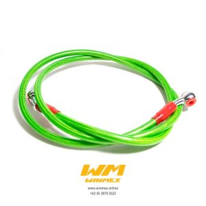 MANGUERA DELANTERA DE FRENO ACERADA UNIVERSAL 120mm. VERDE