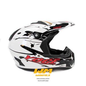 CROSS DOBLE CERTIFICACION CON DIBUJO BLANCO/NEGRO CASCO CROSS YOGE TALLA L