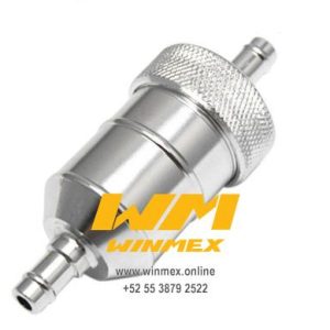 FILTRO DE ALUMINIO PARA GASOLINA UNIVERSAL PLATA