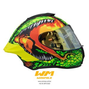 CASCO CERRADO YOGE JURASSIC DINOSAURS FLUO YELLOW XL