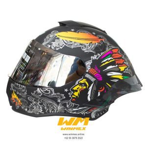 CASCO CERRADO YOGE INDIAN BLACK GREY XL