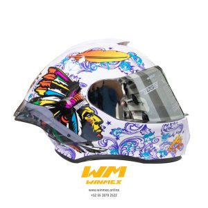 CASCO CERRADO YOGE INDIAN WHITE BLUE L
