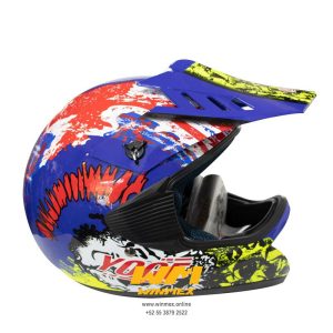 CASCO CROSS NI?O YOGE BLUE SKULL SOUL M