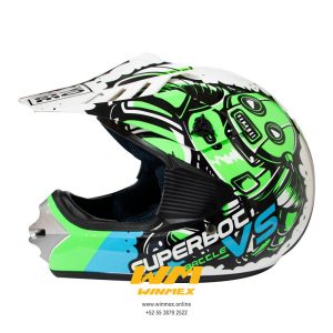 CASCO CROSS NI?O YOGE GREEN ROBOT M