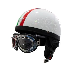 casco Jet retro Yoge blanco talla M