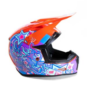 Casco Cross Niño Yoge Estrellas Rojo M